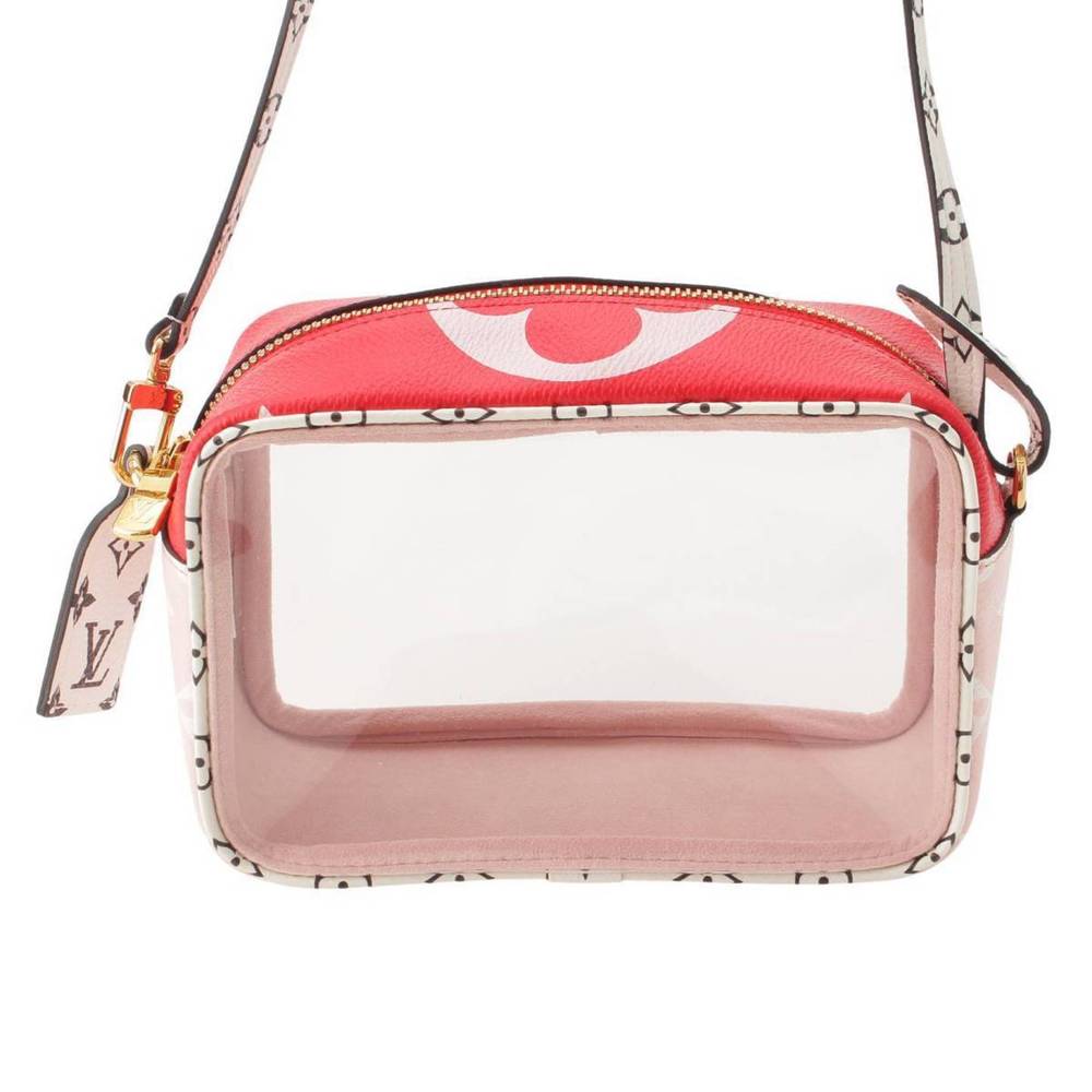 Louis Vuitton Pouch Giant Crossbody Camera Pink Vinyl Beach Bag